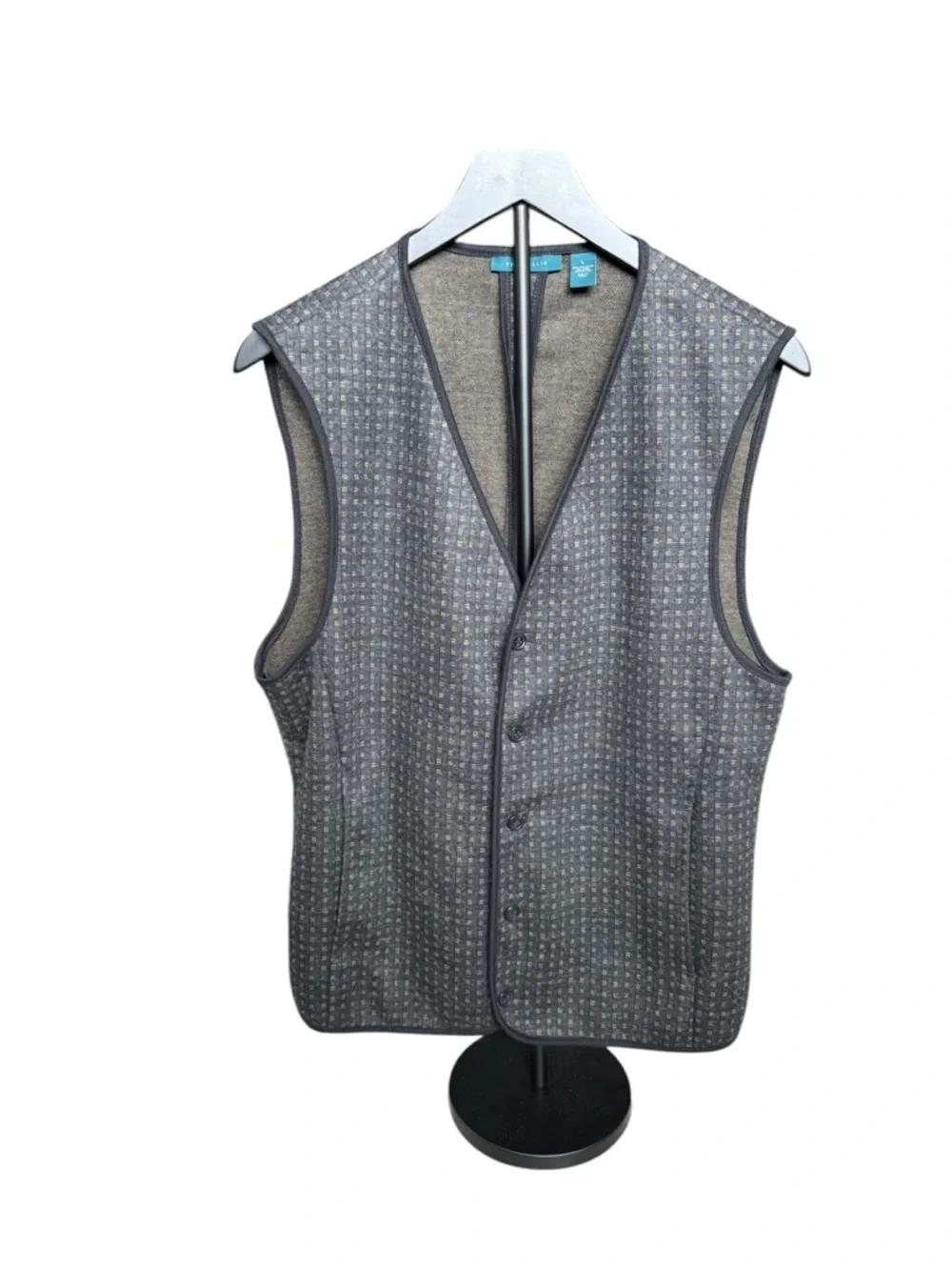 Perry Ellis Textured Sweater Vest L Wool Blend Minimalist DadCore Grandpacore Q7